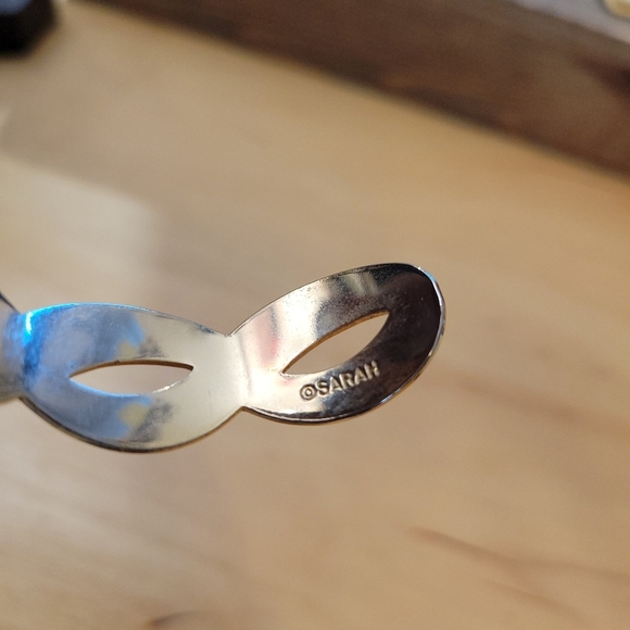 Sarah Coventry Swirly Cuff Bracelet • Shown On 6.5 Inch Wrist - Picture 5 of 6